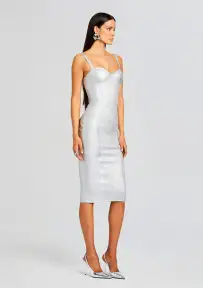 Zora Coated Knit Dress(Coated Silver,XXS)