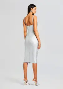 Zora Coated Knit Dress(Coated Silver,XXS)