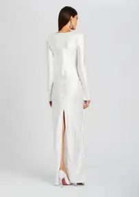 Anna Cowl Evening Dress(White,XS)