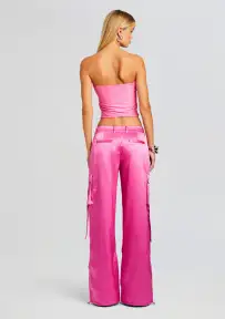 Lai Satin Cargo Pant(Malibu Pink,XXS)