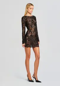 Kennedy Embellished Lace Dress(Black,XXS)