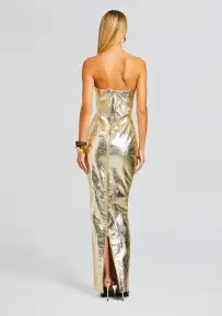 Lavonne Leather Dress(Gold,XXS)