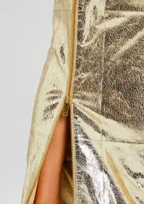 Lavonne Leather Dress(Gold,XXS)