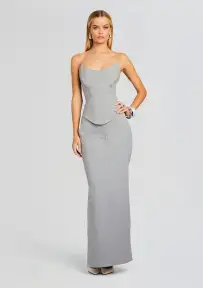 Rylie Wool Skirt(Grey,XS)