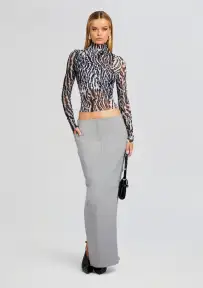 Rylie Wool Skirt(Grey,XS)
