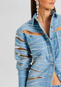 Avani Embellished Denim Shirt(Bondi,XXS)