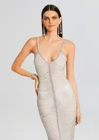 Irina Maxi Dress(White/Silver,XXS)