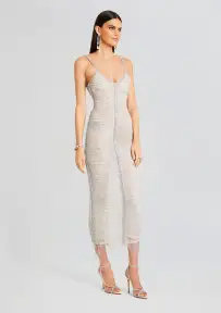 Irina Maxi Dress(White/Silver,XXS)