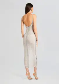 Irina Maxi Dress(White/Silver,XXS)