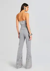 Chloe Embellished Top(Gray/Silver,XXS)