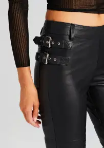 Della Leather Pant(Black,XXS)