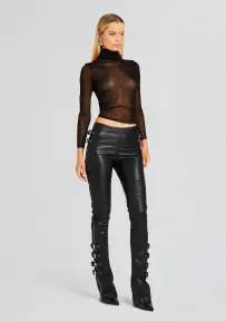 Della Leather Pant(Black,XXS)