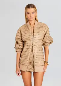 Gianna Embellished Leather Jacket