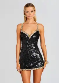 Ivanna Dress(Black/Gold,XXS)