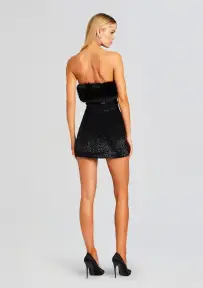 Torin Sequin Fur Dress(Black Fur,XXS)