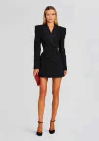 Amberly Blazer Dress(Black,XS)