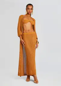 Viola Long Cover Up(Tobacco,XS-S)