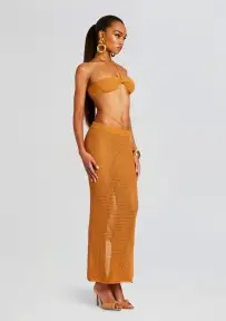 Aria Knitted Skirt(Tobacco,XS-S)