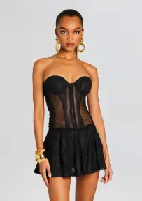Bakary Short Dress(Black Sham,XS)