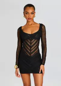 Hadsy Short Dress(Black Sham,XS)