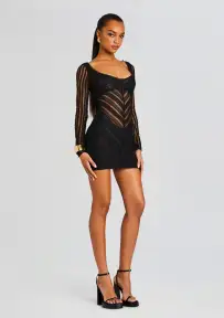 Hadsy Short Dress(Black Sham,XS)