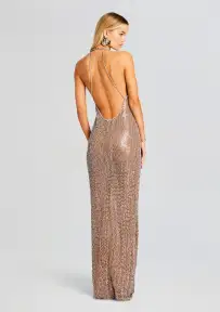 Haven Embellished Dress(Tannin/Silver,XXS)