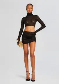 Tracy Mini Skirt(Black,XS)