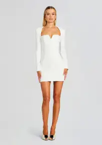 Simone Mini V Dress(White,XS)