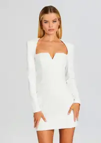 Simone Mini V Dress(White,XS)