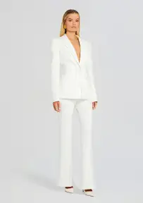Lizzy Low Rise Flared Trousers(White,XS)