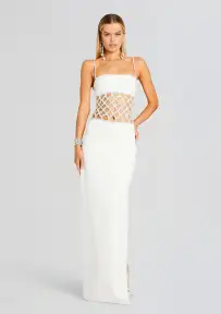 Solene Dress(White/Crystal,XXS)