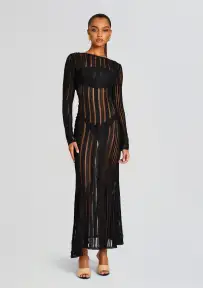 Saley Long Dress(Black Sham,XS)