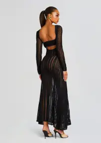 Saley Long Dress(Black Sham,XS)