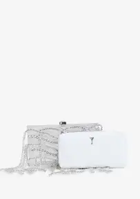 Georgina Crystal Bag - Clear/Silver