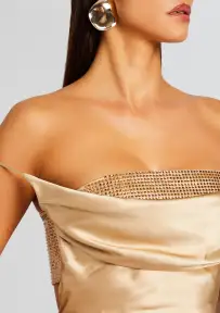 Emery Embellished Silk Dress(Nude,XXS)
