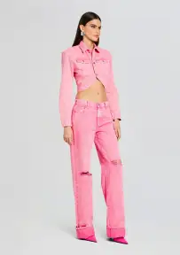 Margot Cuffed Boyfriend Jean(Malibu Pink,23)