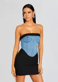 Freya Dress(Black/River,XXS)