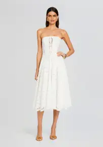 Galik Midi Dress(White Samoa,XS)