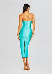 Ida Lycra Midi Dress(Blue Maldives,XS)