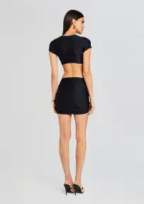 Kaida Lycra Cropped Shirt(Black,XS)