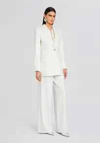 Solana Embellished Blazer(White,XXS)