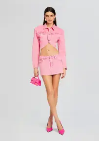 Zuri Denim Skirt(Malibu Pink,23)