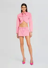 Zuri Denim Skirt(Malibu Pink,23)