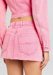 Zuri Denim Skirt(Malibu Pink,23)