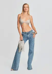 Jetta Chain Bra(White/Silver,XXS)