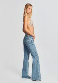 Moore Mid Rise Flare Crystal Embellished Jean(Arctic Crystal,23)