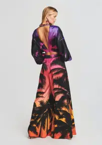 Clarisa Silk Top(Sunset Palm,XXS)