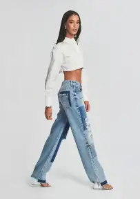 Heidi Straight Leg Patch Jean(Coastline,23)
