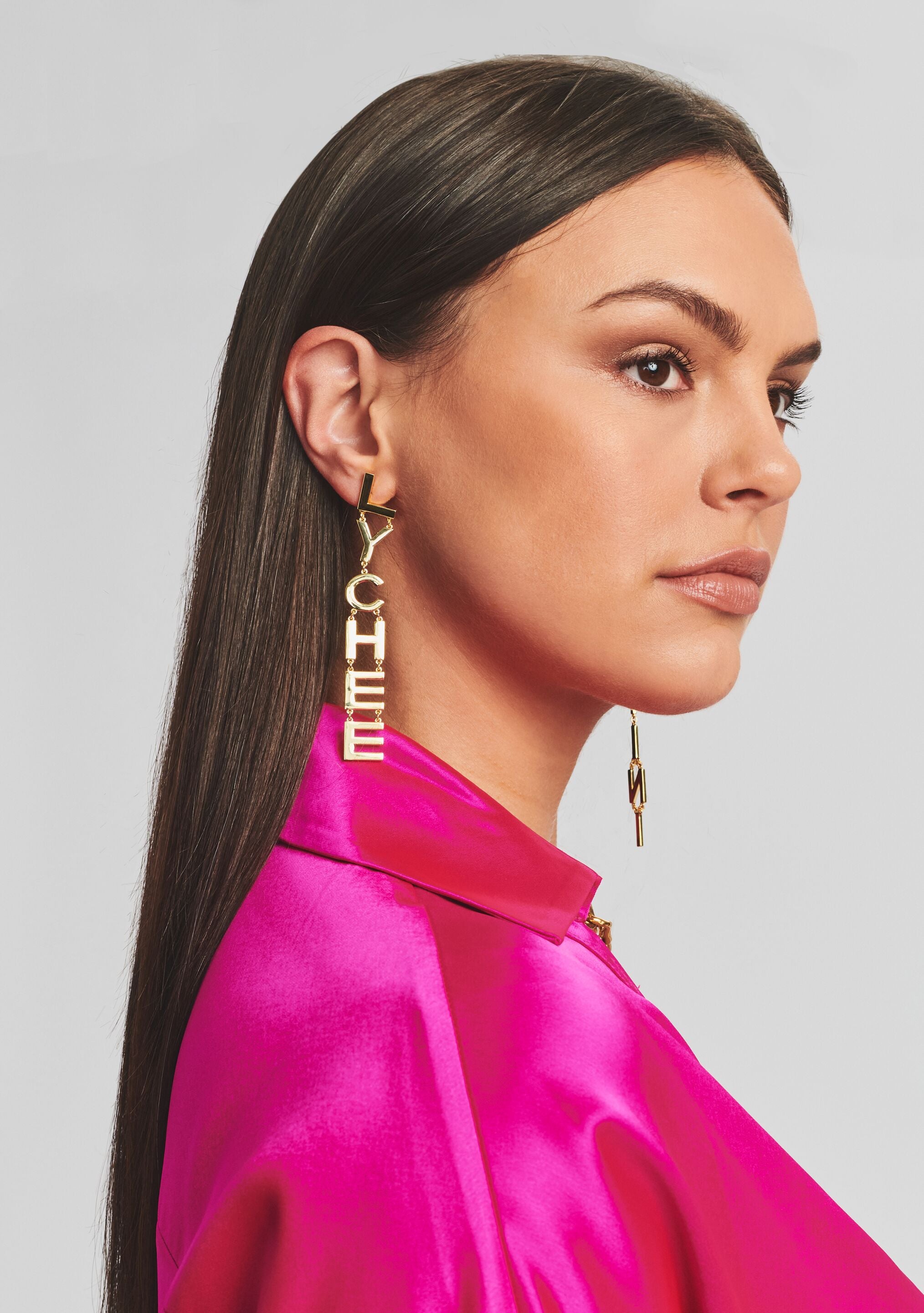 Lychee Martini Letter Earrings - Gold Luxe