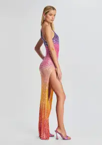 Candice Sequin Crochet Dress(Sunset Ombre,XS/S)